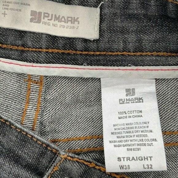 PJ Mark Jeans Men's Size 38X32 Relaxed Fit Straight Leg Medium Wash Black Denim - Picture 9 of 9